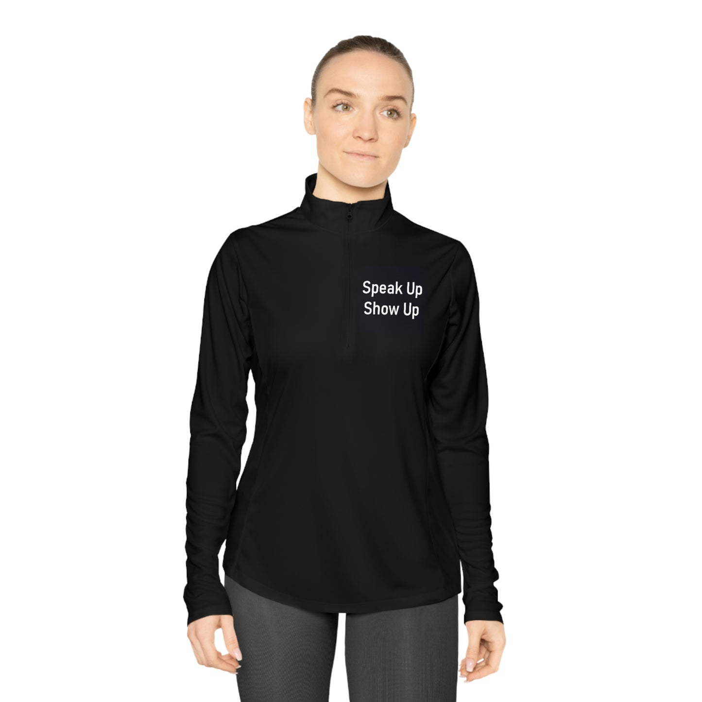 Progress Pride Logo Quarter-Zip Pullover - feminine cut